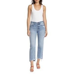 Pistola 25 Charlie High Rise Jeans in Ruthless Women’s Straight Distressed Crop